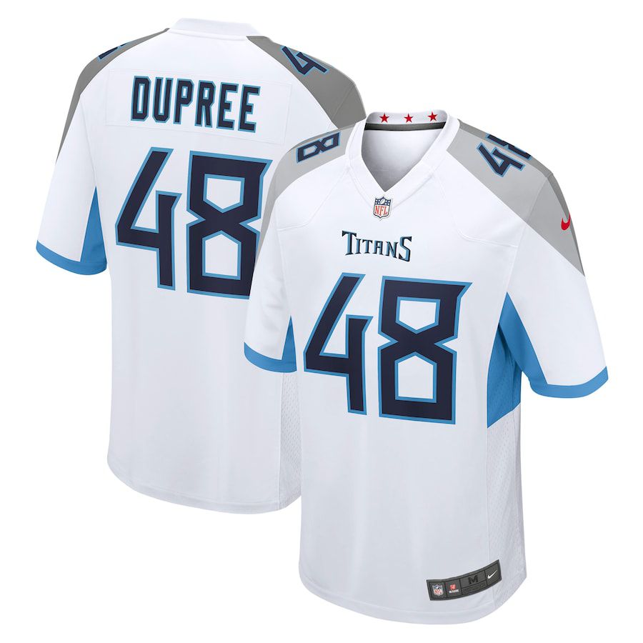 Men Tennessee Titans #48 Bud Dupree Nike White Game NFL Jersey